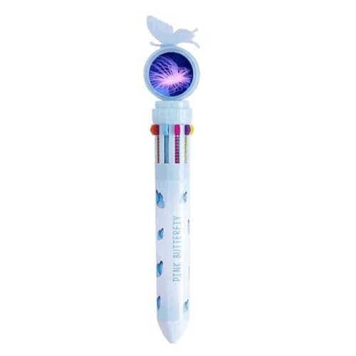 Stylo rétractable bleu océan méduse pour des notes de cours illustrées de nature