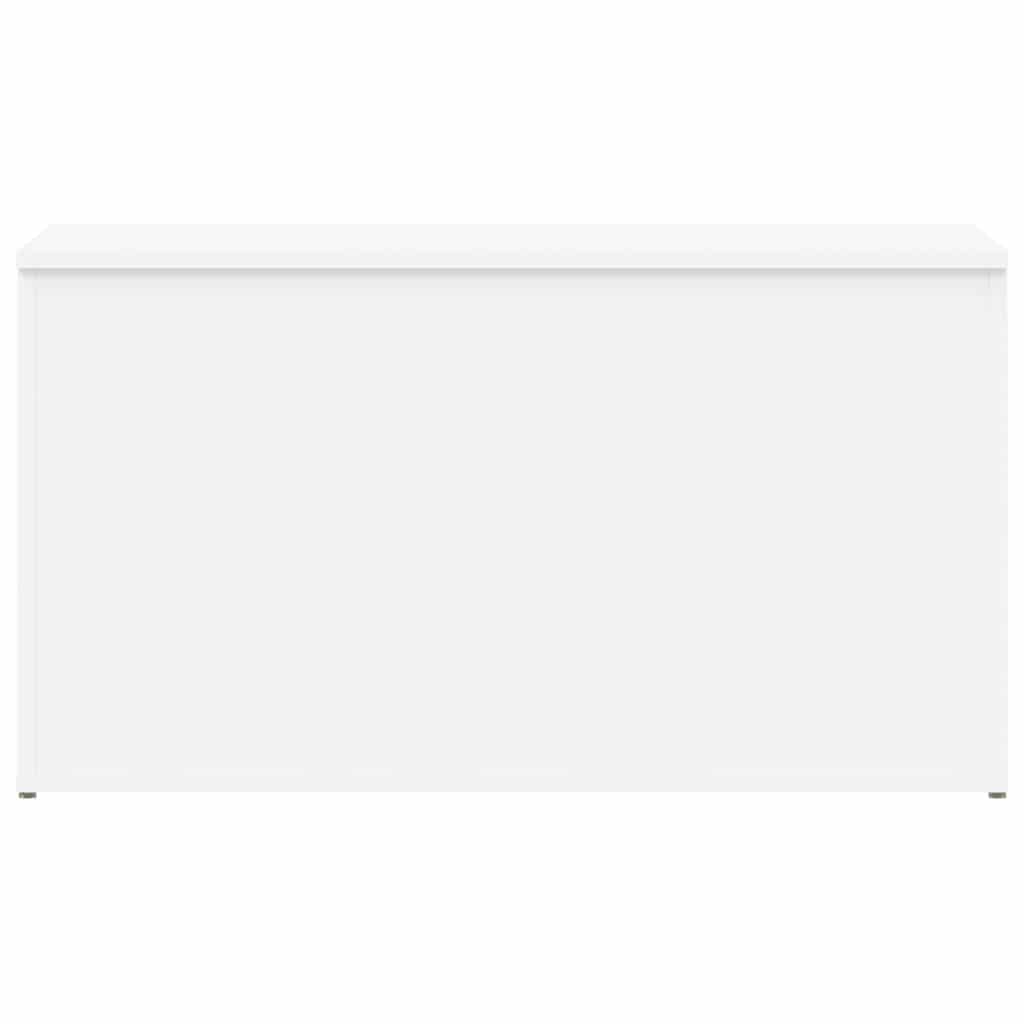 vidaXL Coffre de Rangement, 84x42x46 cm, Bois reconstitué, Blanc, Meuble Domestique, Coffre pour couvertures et Linge de lit, Coffre à Espace de Stockage, Organisation Maison
