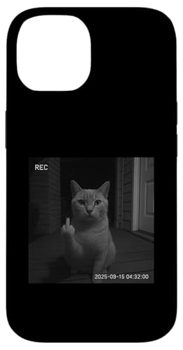 Funny Cat Flipping Off Middle Finger On Security Camera X}zP[X iPhone 14 p