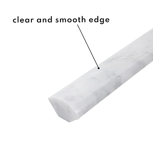Lovdeco Carrara 1" X 12" Marble Quarter Round Tile Liner, Edge Trim Molding for Shower and Backsplash, Bullnose Tile Trim Polished, 6 Pcs/Box by Lovdeco - Image 7