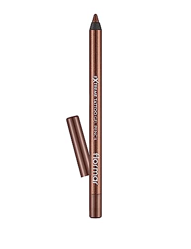 Flormar Extreme Tattoo Gel Pencil – Eyeliner Gel Waterproof Effet Tattoo – Crayon Pailleté Prune Hautement Pigmenté – Maquillage Yeux Longue Tenue pour...