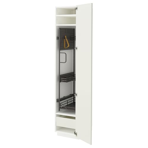 ProTuning HOMEMETOD/MAXIMERA Armario alto con interior de limpieza, blanco/Veddinge blanco, 40x60x200 cm