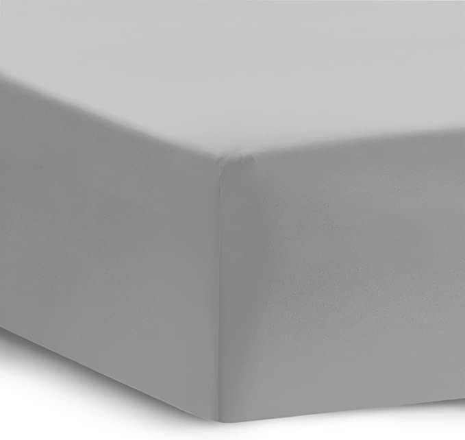 Apex Furnishings Single Fitted Sheet, Silver Grey - Brushed Microfiber Bed Sheets Extra Deep Pocket 16 Inch (40 Cm) Soft, Easy Care Fitted Sheet Single Bed Non-Iron Deep, Bottom Sheet.