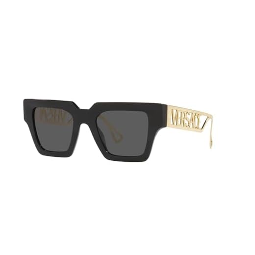 Versace Óculos de sol femininos armação preta, lentes cinza escuro, 50 mm