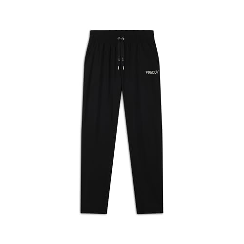 FREDDY Lyocell Sporthose für Damen, seidiges Finish mit eng anliegendem Boden, Schwarz , L