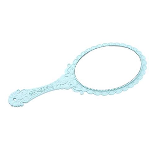 Miroir à main 7x Jojomis rose en relief bleu clair pour un maquillage précis