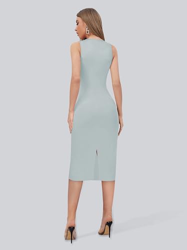 Image of Toochki Women's Spandex Solid Bodycon Western Dress | A line | Winter Dress | Western | | Trendy | Midi Body Hugging