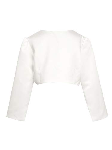 Kids Girls Long Sleeve Bolero Shrug Short Cardigan Jacket Coat Wedding Party Flower Girl Dress Cover up Sweater2