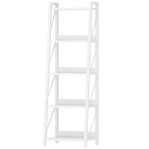 HOOBRO Bücherregal, 5 Ebenen, Trapezförmiges Regal, Industrielles...