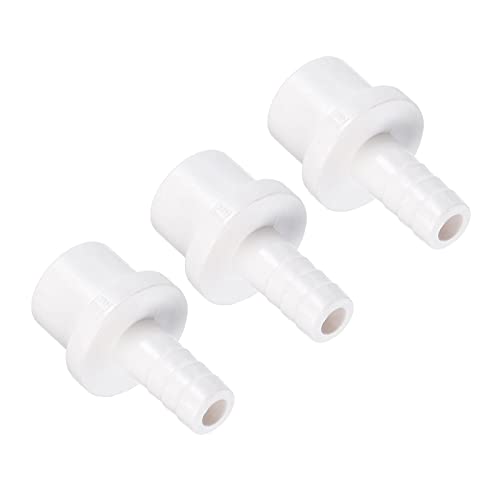 M METERXITY 3 Paquete PVC Tubo Montaje - Agua Tubo Conector, 10mm Púa Recto Tubo Junta, Aplicar a Exterior/Jardín/Piscina (OD 0.79 Pulgada, Blanco)
