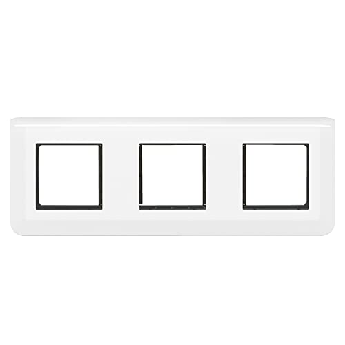 Plaque Mosaic Legrand blanche 3x2 modules horizontal pour support mural - 3