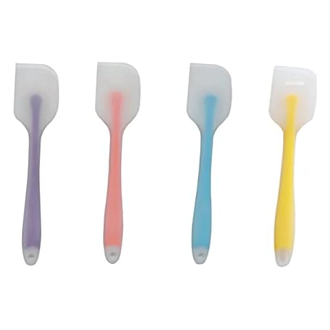 Silikon Spatel, 4 Stück Hitzebeständiger Silicone Spatula, Backen Antihaft Kuchen Spatel, Premium Küche Silikon Spatel Set, Küchengeräte zum Kochen, Backen und Mischen Cover