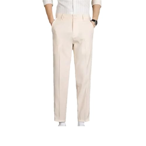 Man Suits Pants Social Tailoring Business Stretch Elastic Straight Cropped Trousers