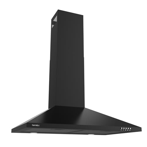 Image of Hermitlux 30 inch Wall Mount Range Hood, Vent Hood for Kitchen with Charcoal Filter, Ducted /Ductless Convertible，Black