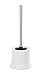 WENKO Zestaw do WC Basic, otwarty uchwyt na szczotkę toaletową do łazienki, ze szczotką toaletową, z matowanego tworzywa sztucznego, wymiary (szer./gł. x wys.) : Ø 14 x 38 cm, biały