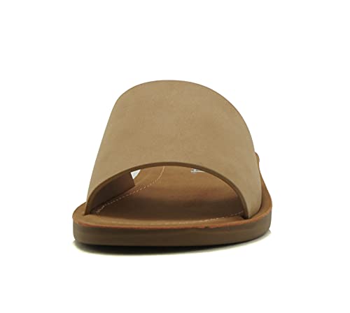 Image of Soda Shoes Efron-S Women Flip Flops Basic Plain Slippers Slip On Sandals Slides Casual Peep Toe Beach