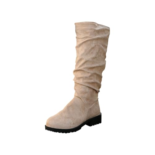 Bottes d'hiver longues femme pour pieds sensibles avec doublure flocage et talon bas