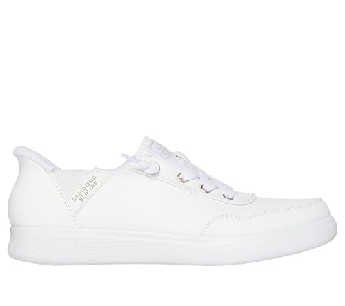Skechers Women's Hands Free Slip-Ins Skip Cute - B Cute Sweet Sneaker, White, 9