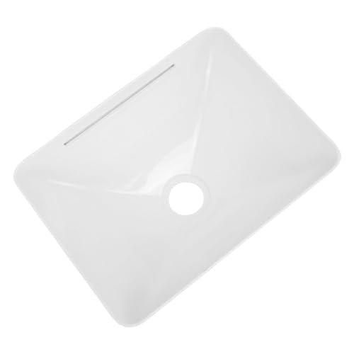OVAQUIXI Zlew do łazienki do Samochodu Kempingowego, Akrylowa Umywalka łodzi, Umywalka Nablatowa 13,7 X 10,2 Cala z listwą oświetleniową LED, Wylot Odpływu 50 Mm, Kompaktowa Kuchni Przyczepy