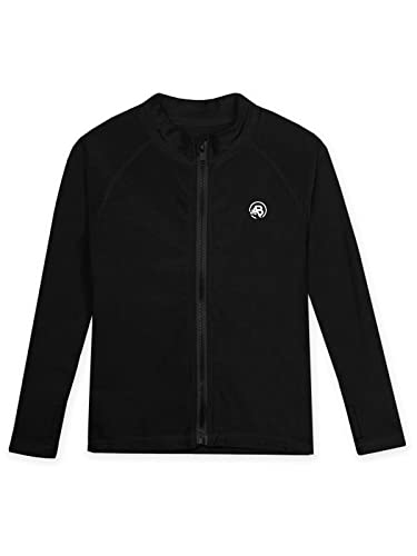 Image of AOBUTE Unisex Kids Zipper Rash Guard Boys UPF 50+ UV Protection Sun Shirt with Thumb Hole 3-12 Years