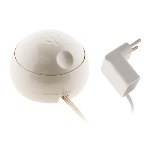 Zenitech - Variateur d'Intensité Lumineuse Universel - Modèle Prise Gigogne 6A - Câble Transparent H03VVH-2F - Compatible LED 5-100W - Installation Facile - 10 cm - Blanc
