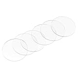 SAFIGLE 6個 厚透明ガラス製時計レンズ 丸形フラット手表水晶鏡面 時計修理用交換パーツ 簡単装着 耐久性あり