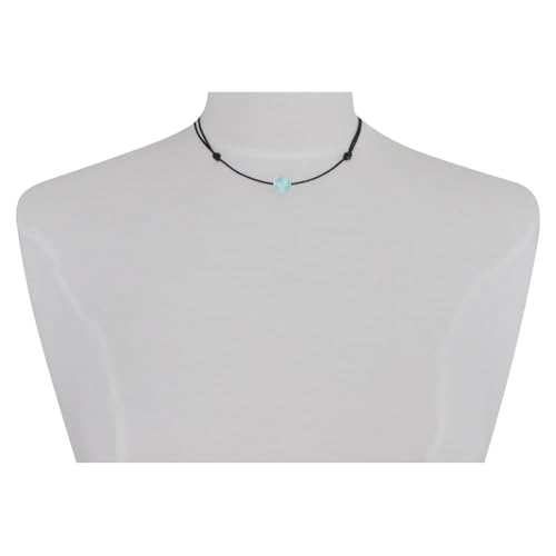 LES POULETTES BIJOUX - Naszyjnik z perłą Larimar 8 mm