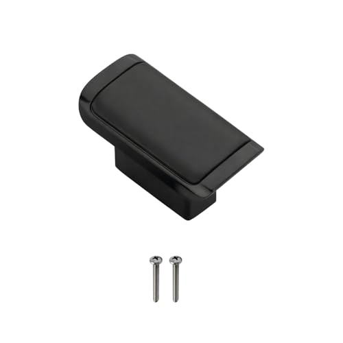 Image of VOLO Rectangular Drawer Knob 1 Piece | Cabinet Cupboard Wardrobe Drawer Knob | Kitchen Furniture Cabinet Door Knob | Drawer Closet Cupboard Knob | Black Finish | with 2 Screws