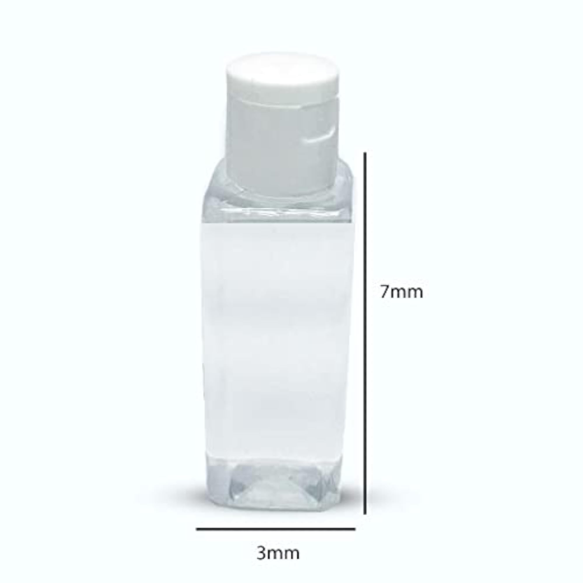 Square Refillable Empty Transparent Plastic Bottles, Pack of 4