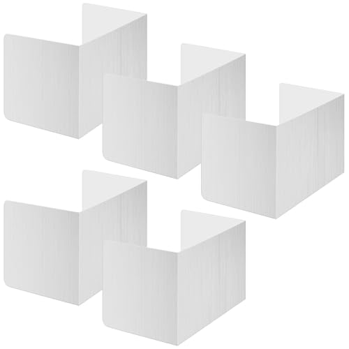 GOMETY - GOMETY Lot de 5 cloisons de séparation pour bureau, portable, couleur blanche, brise-vue, cabine, école, polypropylène pliable, séparateur de bureau pour école, bureau, bibliothèque, école primaire