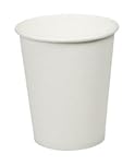 Thali Outlet - 50 x 6oz White Cup + Lid - Cafe Coffee Cups Paper Single Wall Disposable Tea Expresso Hot Drinks + White Sip-Though Lids