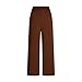 Auwer Women's High Waist Interview Dress Pants Business Flat Front Work Pants Formal Pull On Pant Office Trousers S-3XL Brown