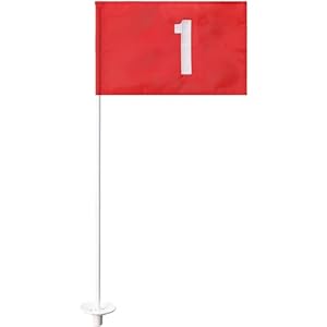 Golf Flags for Putting Green, 6 Ft Golf Flagstick, Double-Sided Digital Golf Flag for Yard, Golf Pin Flagsticks Hole Set with 5-Section Pole and Ball Retriever, 1 Pack (Number 1)