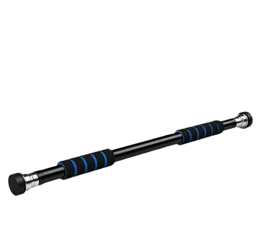 Image of Doorway Pull-Up Bar, Adjustable Chin-Up Bar with Foam Grip, Black and Blue, Home Gym Workout