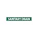 NMC A1222G Pipemarkers Sign, Legend "Sanitary Drain", 14" Length x 2" Height, 1-1/4" Letter Size, Pressure Sensitive Vinyl, White on Green (Pack of 25)