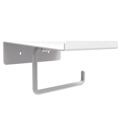 Box and beyond - Porte-Papier Toilette Mural - 14 x 6,2 x 12 cm - Métal Blanc - Toilettes, WC,...