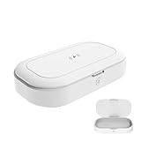 UV Light Clean Box with 10W Wireless Charger, 8 UV-C LED Portable UV Cleaner for Phone Glasses Jewellery Keys Masks Watches, 3-Minute Cycle, Aromatherapy Slot, White