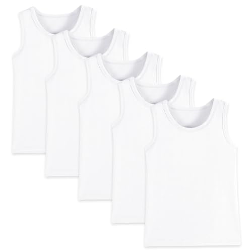 5-Pack Girls and Toddlers' Tank Tops Racerback Sleeveless Undershirts Girls Dance Tops（2-16Years）