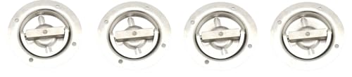Everything for trailers, RVs and trucks and more - 4pk Stainless Steel Swivel Recessed DRing 6000# Max For Tie Down Cargo Trailer Deck (FS1XN-2850)