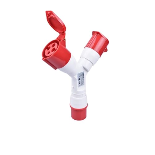 Enchufe industrial 4P 32A IP44 impermeable y distribuidor de corriente trifásica 380V
