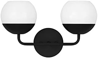 Generation Lighting 4468102-112 Alvin Vanity, 2-Light 120 Total Watts, Midnight Black