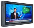 Displays2go Outdoor TV Enclosure for 55" Screens, Anti-Glare Tempered Glass - Black (ENCLTV5055)