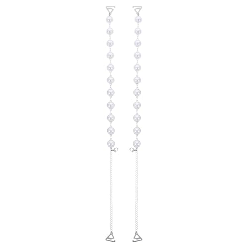 ULTECHNOVO Tirantes Invisibles para Ropa Interior de Boda con Perlas, Ajustables y Fáciles de Instalar, Ideales para Vestido de Novia y Escote en Línea