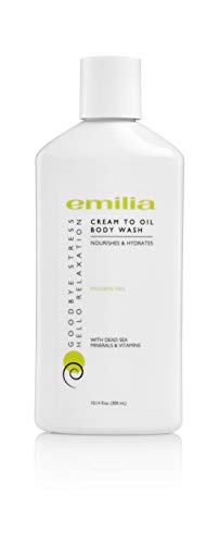 Emilia Cream Oil Body Wash- Dead Sea Body Wash Enriched With Dead Sea Minerals, Natural Oils & Vitamins - Dead Sea Skin Products For Her - 10.14 fl oz (300 ml)