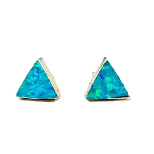 Puces d'oreilles opale de feu naturelle contre la ternissure argent 925 minimaliste LK_VSTD_0405