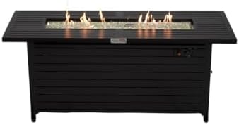 THINK PATIO 57β³ Outdoor Propane Gas Fire Table β Rectangular Steel Patio Heater Table with 50,000 BTU, Convertible Lid & Lava Rocks, Weather-Resistant Outdoor Fire Table - 2