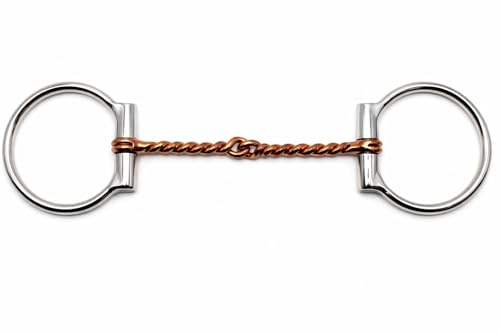 Professional Equine Horse Stainless Steel 5" Twisted Wire Copper Mouth D-Ring Snaffle Bit 35319B