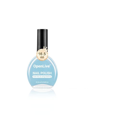 OpenLive 16.5ml Light Blue Nail Polish Large Volume Quick Drying Nail Polish Fast Drying and Long Lasting Color Nail Art DIY Home Manicure Gift for Women