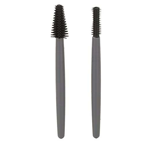 Generic Juego de Brochas de Pestañas Duraderas, Reutilizables y Lavables para el Hogar, Caja a Prueba de Polvo Incluida para Maquillaje de Ojos Diario en Casa o Salones de Belleza (GRAY)