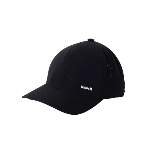 Image of Hurley Mens Trucker Hat - Curved Brim H2O Dri Summer Fitted Baseball Cap for Men with Mesh Back